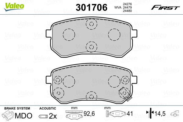 Remblokset Valeo 301706