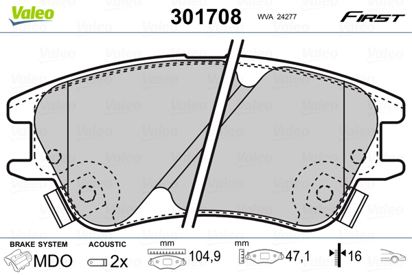 Remblokset Valeo 301708