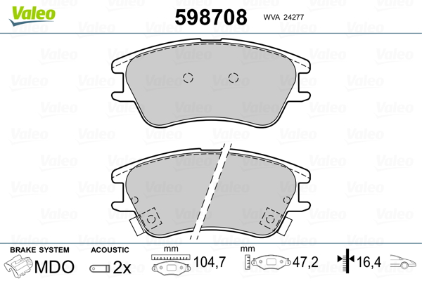 Remblokset Valeo 598708