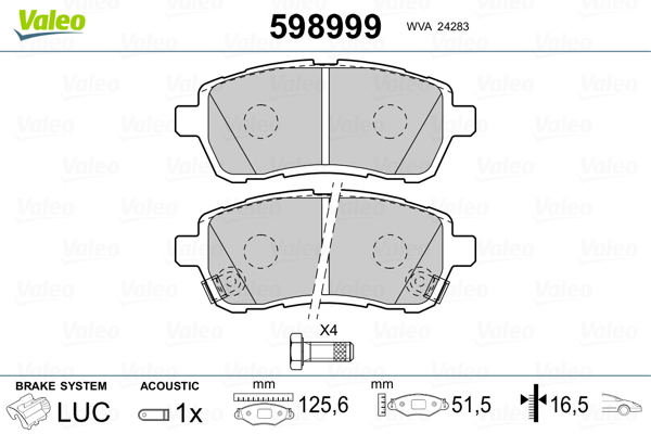 Remblokset Valeo 598999