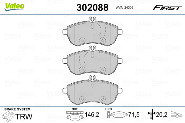 Remblokset Valeo 302088