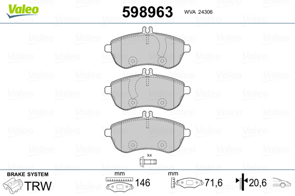 Remblokset Valeo 598963