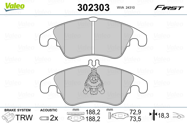 Remblokset Valeo 302303