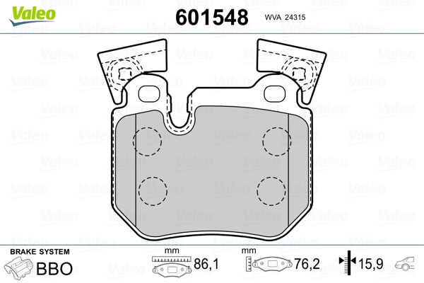 Remblokset Valeo 601548