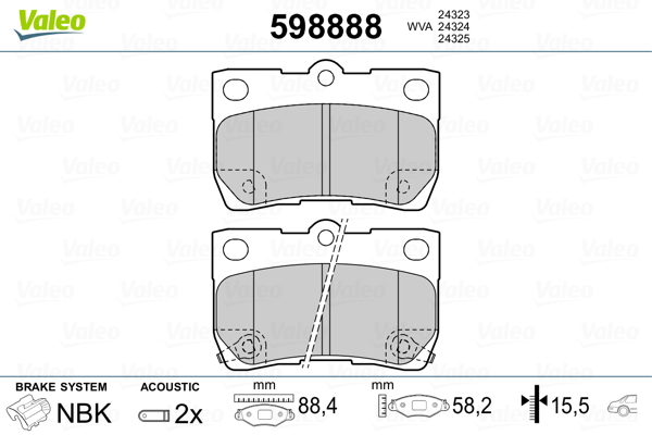 Remblokset Valeo 598888