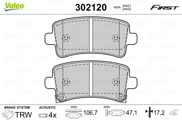 Remblokset Valeo 302120