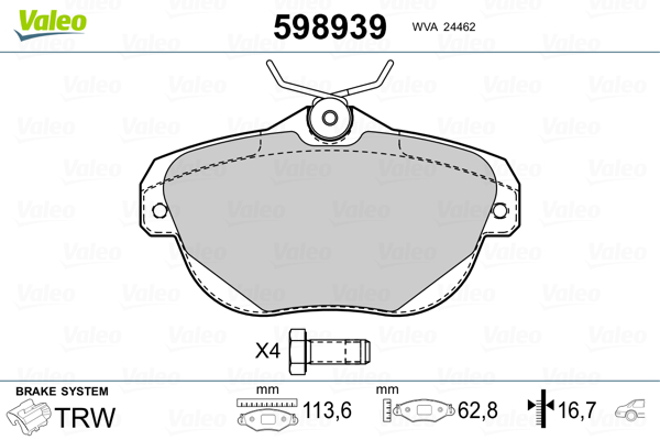 Remblokset Valeo 598939