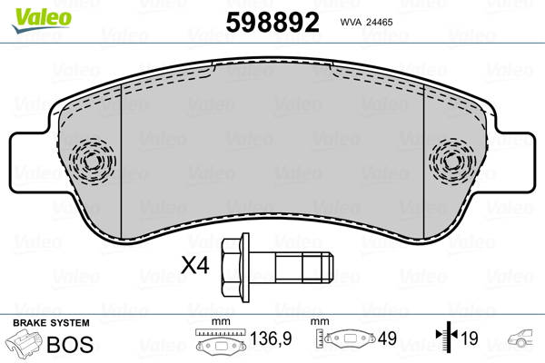 Remblokset Valeo 598892