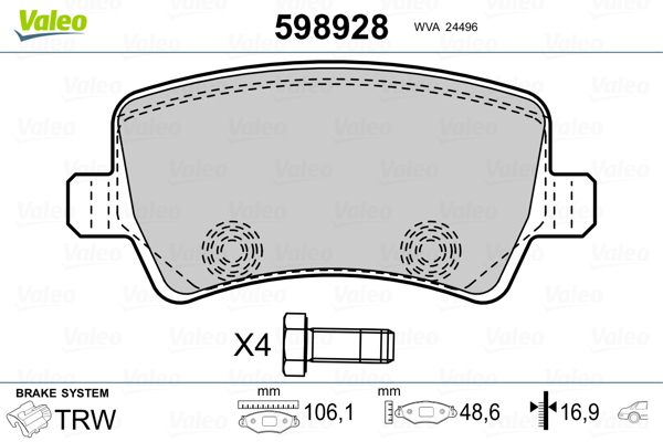 Remblokset Valeo 598928