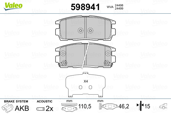 Remblokset Valeo 598941