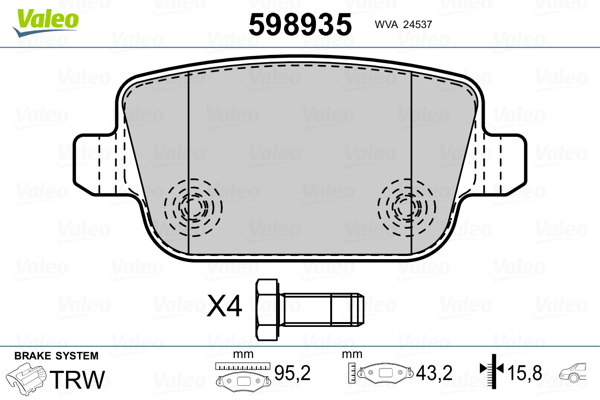 Remblokset Valeo 598935