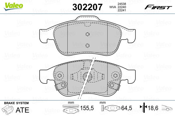 Remblokset Valeo 302207