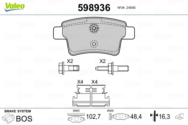 Remblokset Valeo 598936