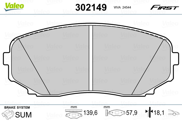 Remblokset Valeo 302149