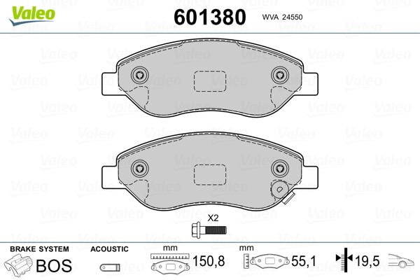 Remblokset Valeo 601380