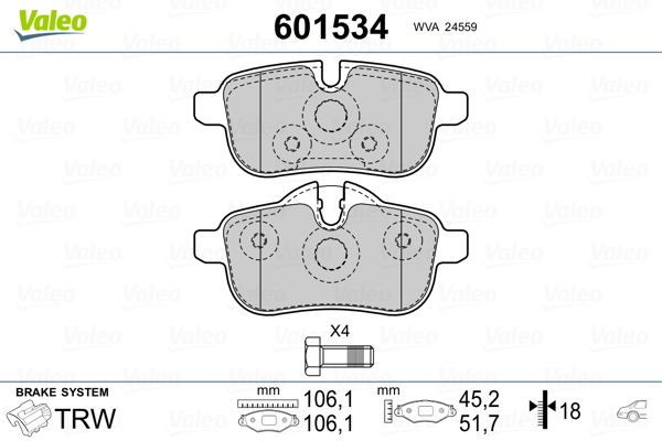 Remblokset Valeo 601534