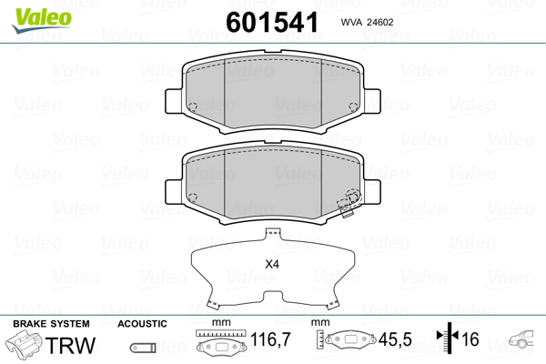 Remblokset Valeo 601541