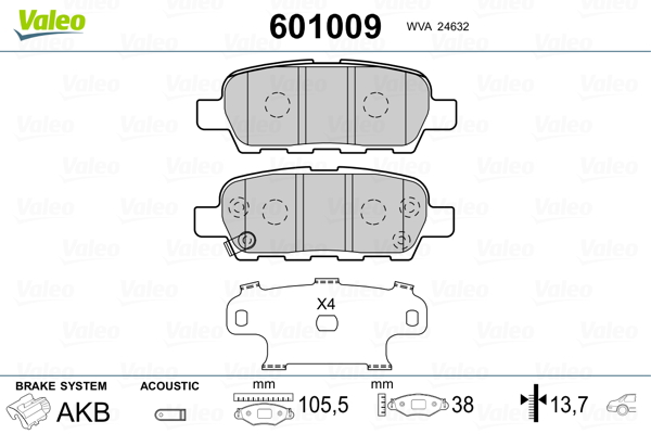 Remblokset Valeo 601009