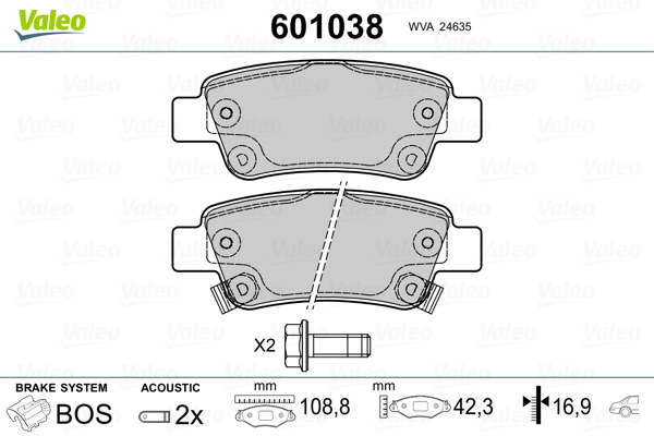 Remblokset Valeo 601038