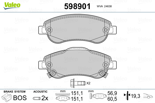 Remblokset Valeo 598901