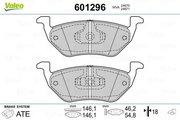 Remblokset Valeo 601296