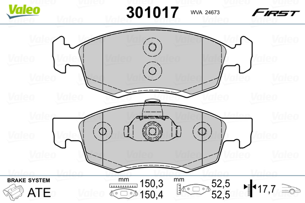 Remblokset Valeo 301017