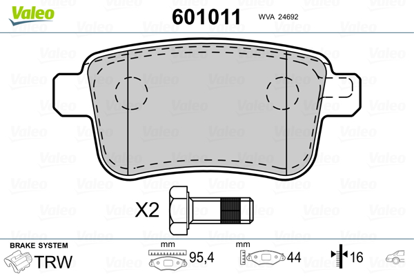 Remblokset Valeo 601011