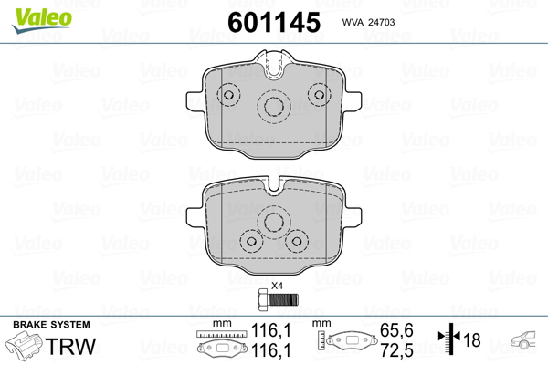 Remblokset Valeo 601145