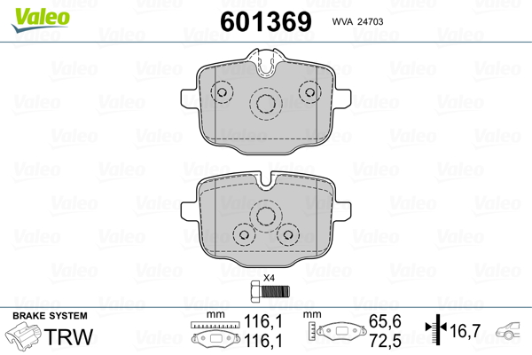 Remblokset Valeo 601369