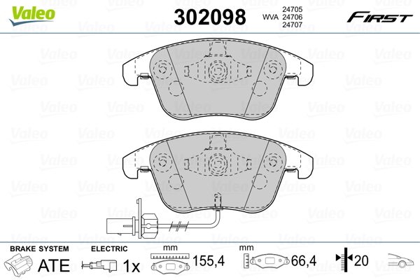Remblokset Valeo 302098