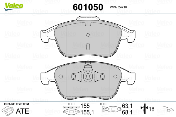 Remblokset Valeo 601050