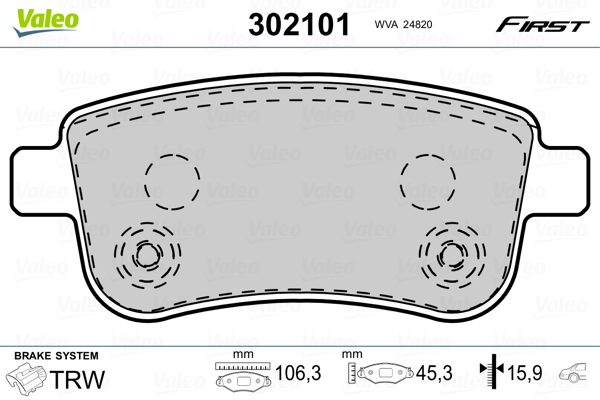 Remblokset Valeo 302101