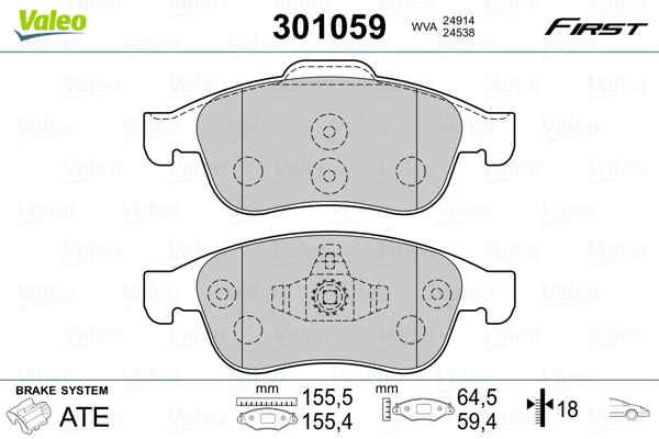 Remblokset Valeo 301059