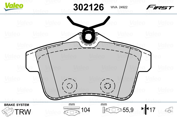 Remblokset Valeo 302126