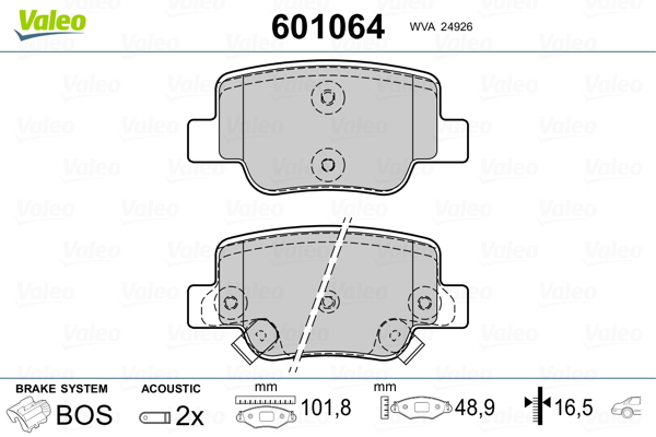 Remblokset Valeo 601064