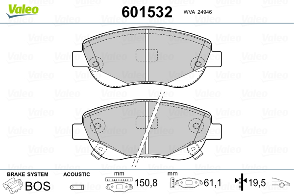 Remblokset Valeo 601532