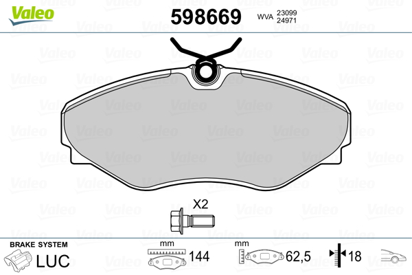 Remblokset Valeo 598669