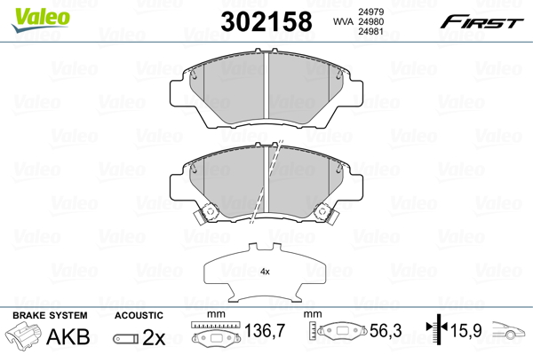 Remblokset Valeo 302158