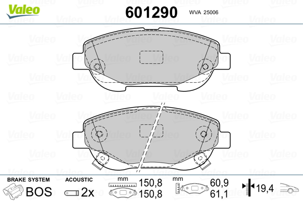 Remblokset Valeo 601290