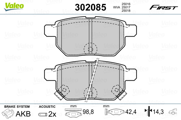 Remblokset Valeo 302085