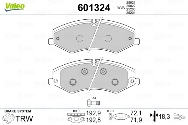 Remblokset Valeo 601324