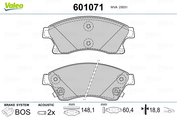 Remblokset Valeo 601071