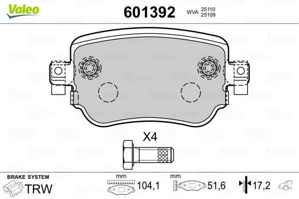 Remblokset Valeo 601392