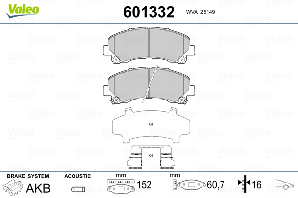 Remblokset Valeo 601332