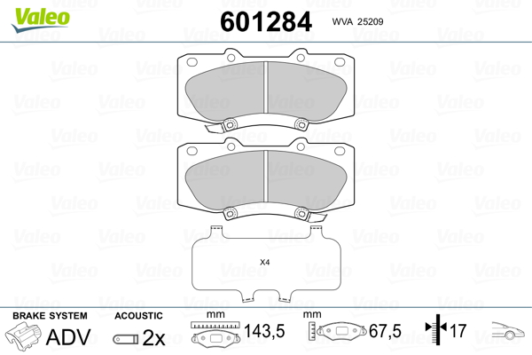Remblokset Valeo 601284