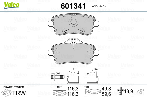 Remblokset Valeo 601341