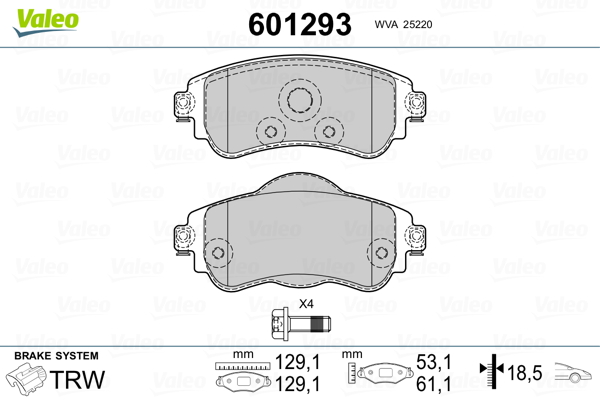 Remblokset Valeo 601293