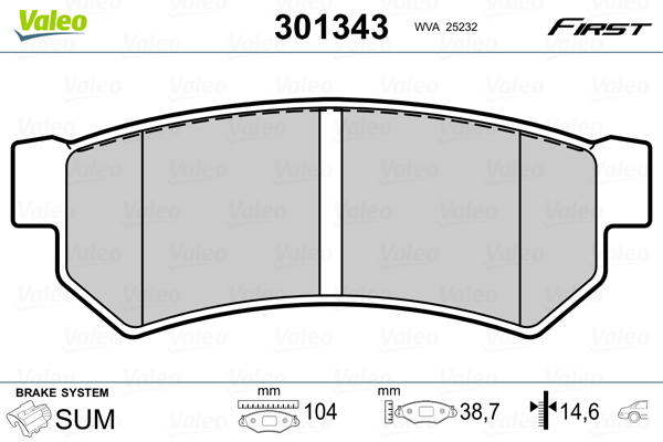 Remblokset Valeo 301343