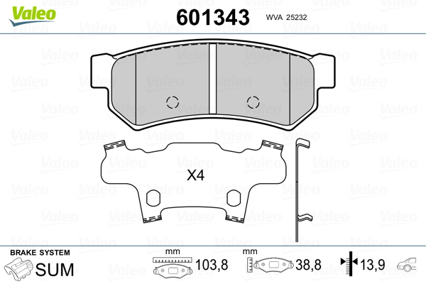 Remblokset Valeo 601343