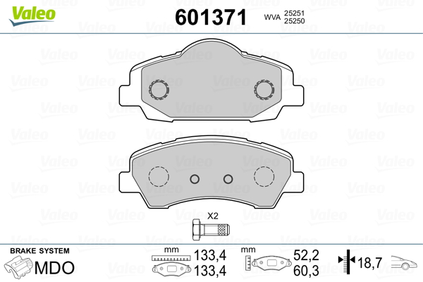 Remblokset Valeo 601371